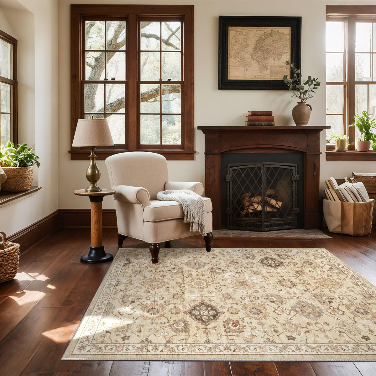 Area Rugs 9x12 Living Room: Washable Bedroom Rug Non Slip Large Boho Carpet