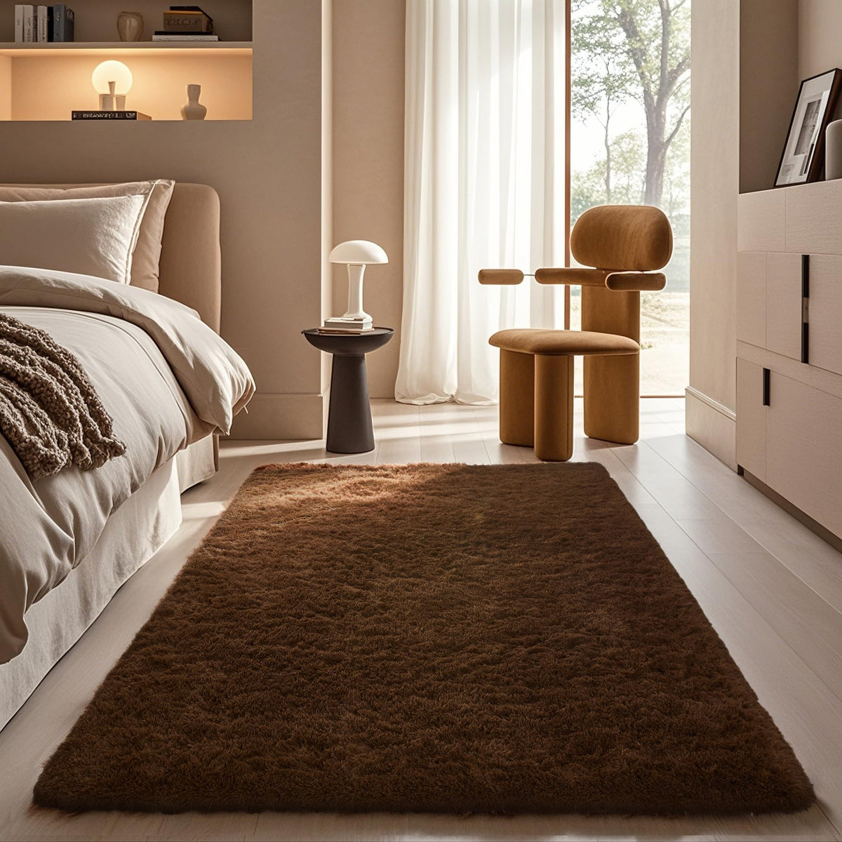 Ophanie Area Rugs 9x12 Living Room, Large Grey Bedroom Carpet, Big Shag Indoor Thick Soft Nursery Rug, Gray Fluffy Carpets for Boy and Girls Room Dorm Home Decor Aesthetic