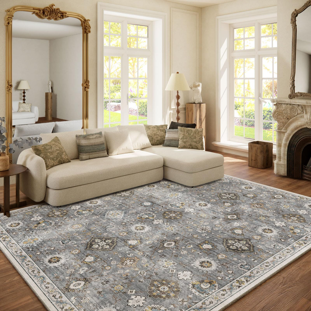 Area Rugs 9x12 Living Room: Washable Bedroom Rug Non Slip Large Boho Carpet