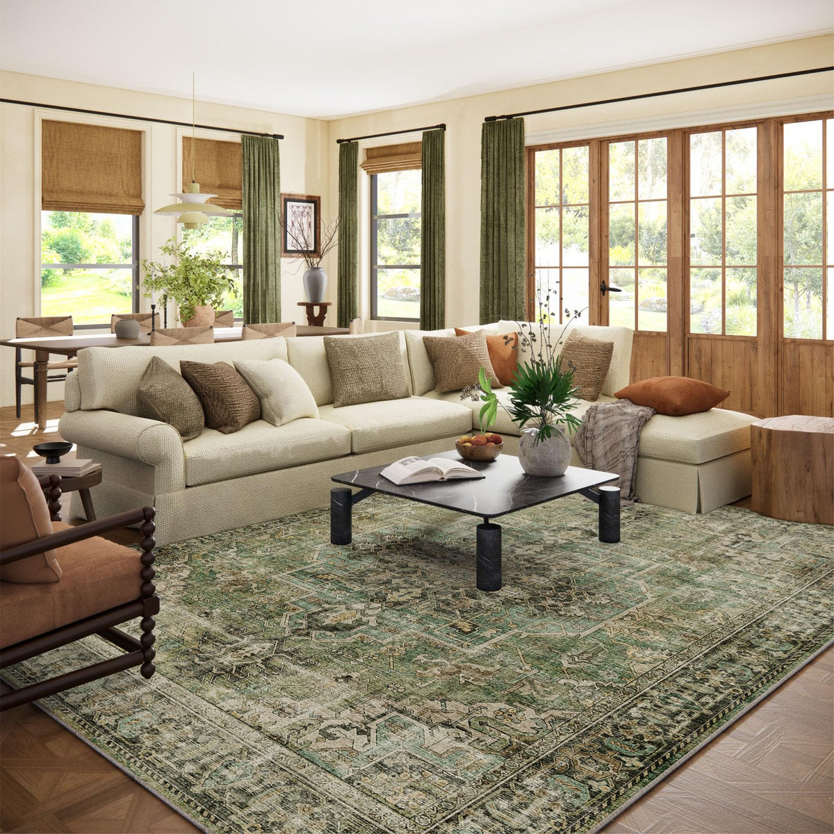 Area Rugs 9x12 Living Room: Washable Bedroom Rug Non Slip Large Boho Carpet