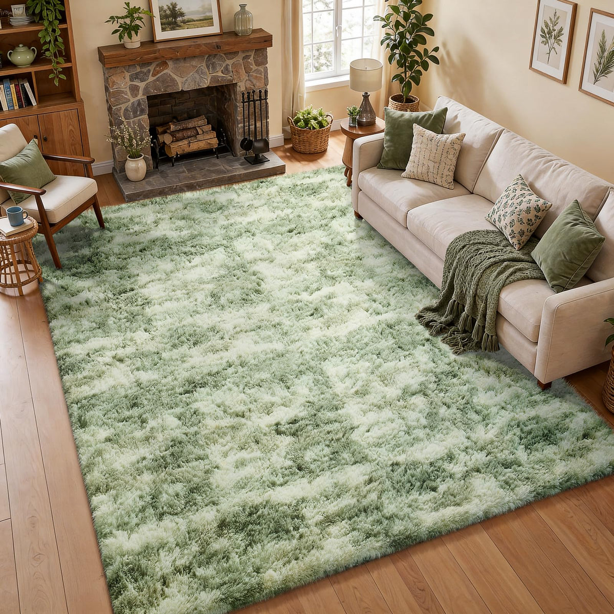 Ophanie Area Rugs for Living Room Bedroom, Washable Non-Slip Fluffy Soft Grey Shag Carpet, Indoor Floor Gray 4x6 Fuzzy Shaggy Living Room Plush Rug for Kids Home Dorm Decor Aesthetic