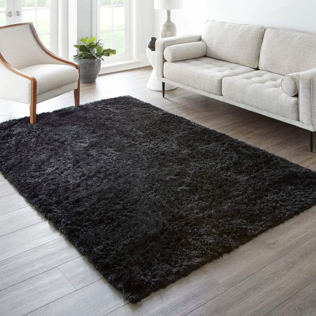Ophanie Area Rugs 9x12 Living Room, Large Grey Bedroom Carpet, Big Shag Indoor Thick Soft Nursery Rug, Gray Fluffy Carpets for Boy and Girls Room Dorm Home Decor Aesthetic