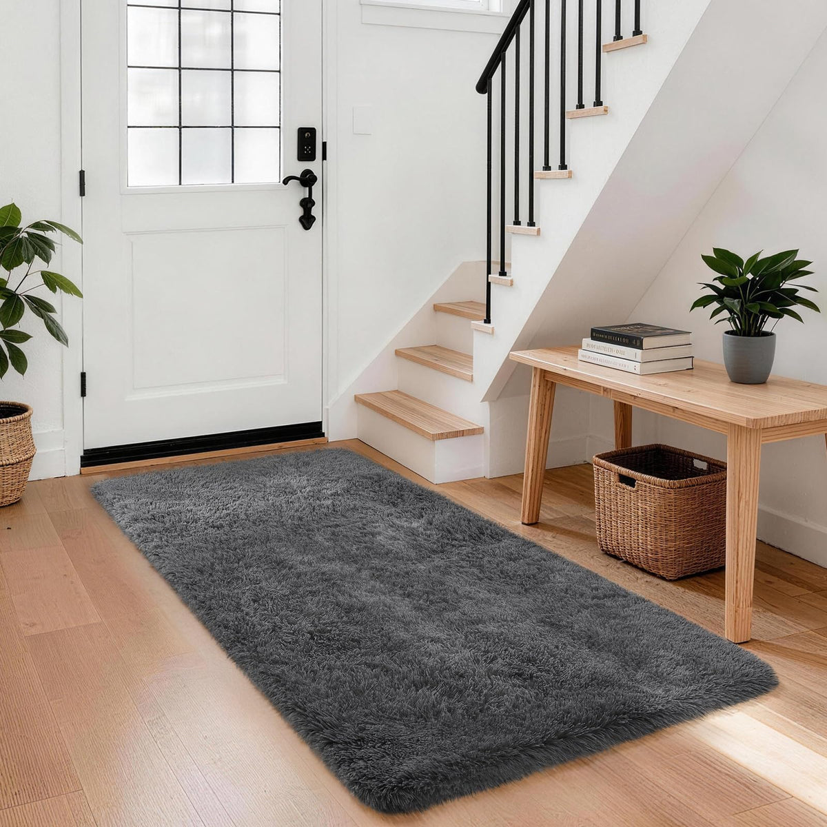 Ophanie Area Rugs 9x12 Living Room, Large Grey Bedroom Carpet, Big Shag Indoor Thick Soft Nursery Rug, Gray Fluffy Carpets for Boy and Girls Room Dorm Home Decor Aesthetic