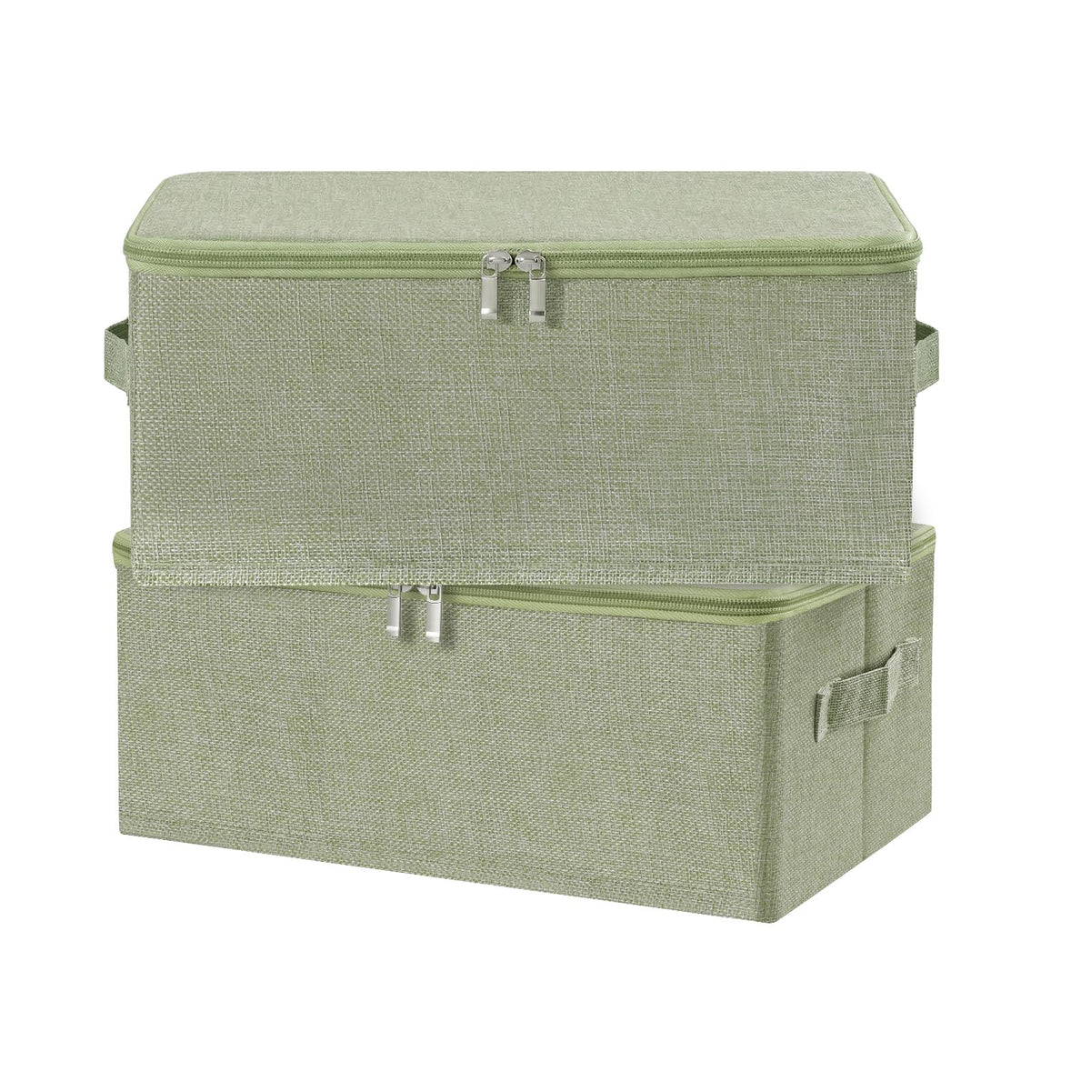 ANMINY Fabric Storage Bins with Zipper Lids, 15"x10"x6", Gray, 1 PCS