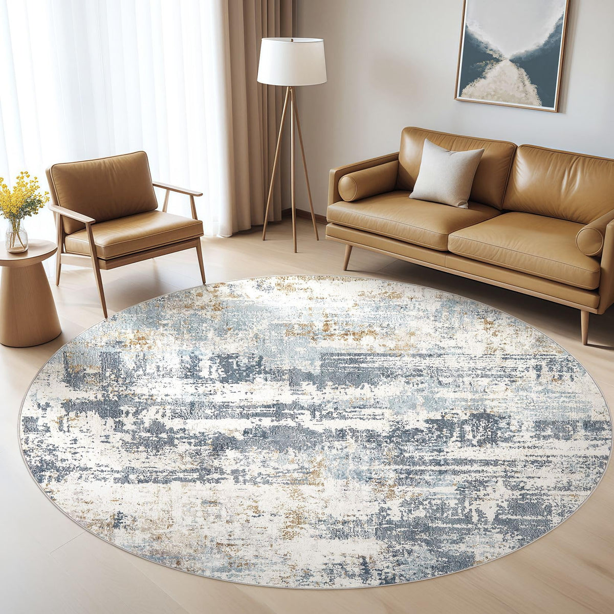 LOONGRUG 6x9 Area Rugs Washable Neutral Modern Abstract Living Room Rug