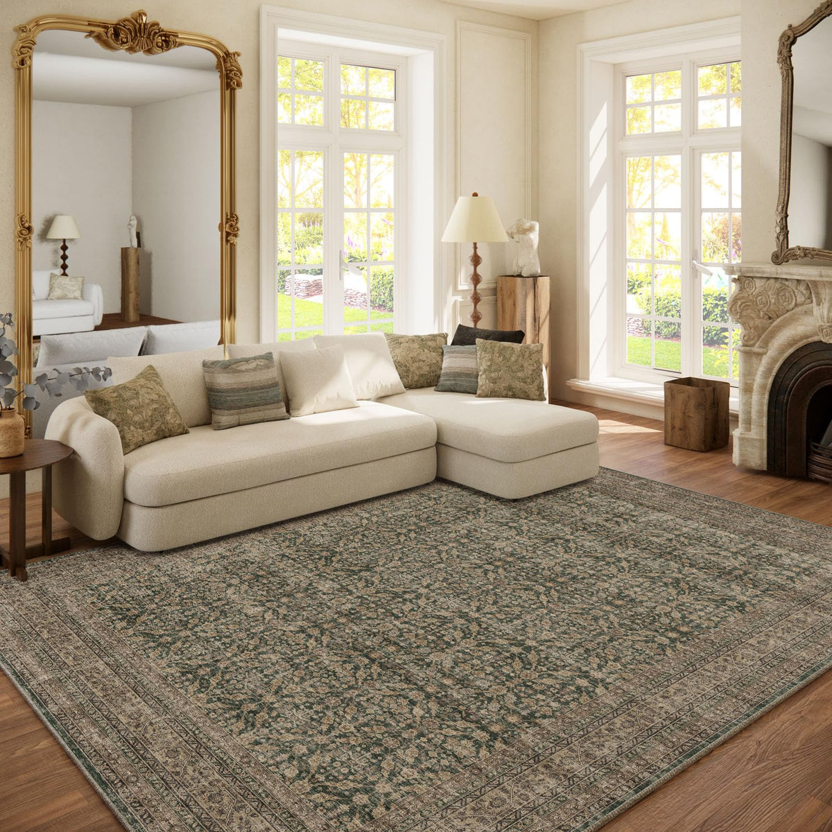 Area Rugs 9x12 Living Room: Washable Bedroom Rug Non Slip Large Boho Carpet