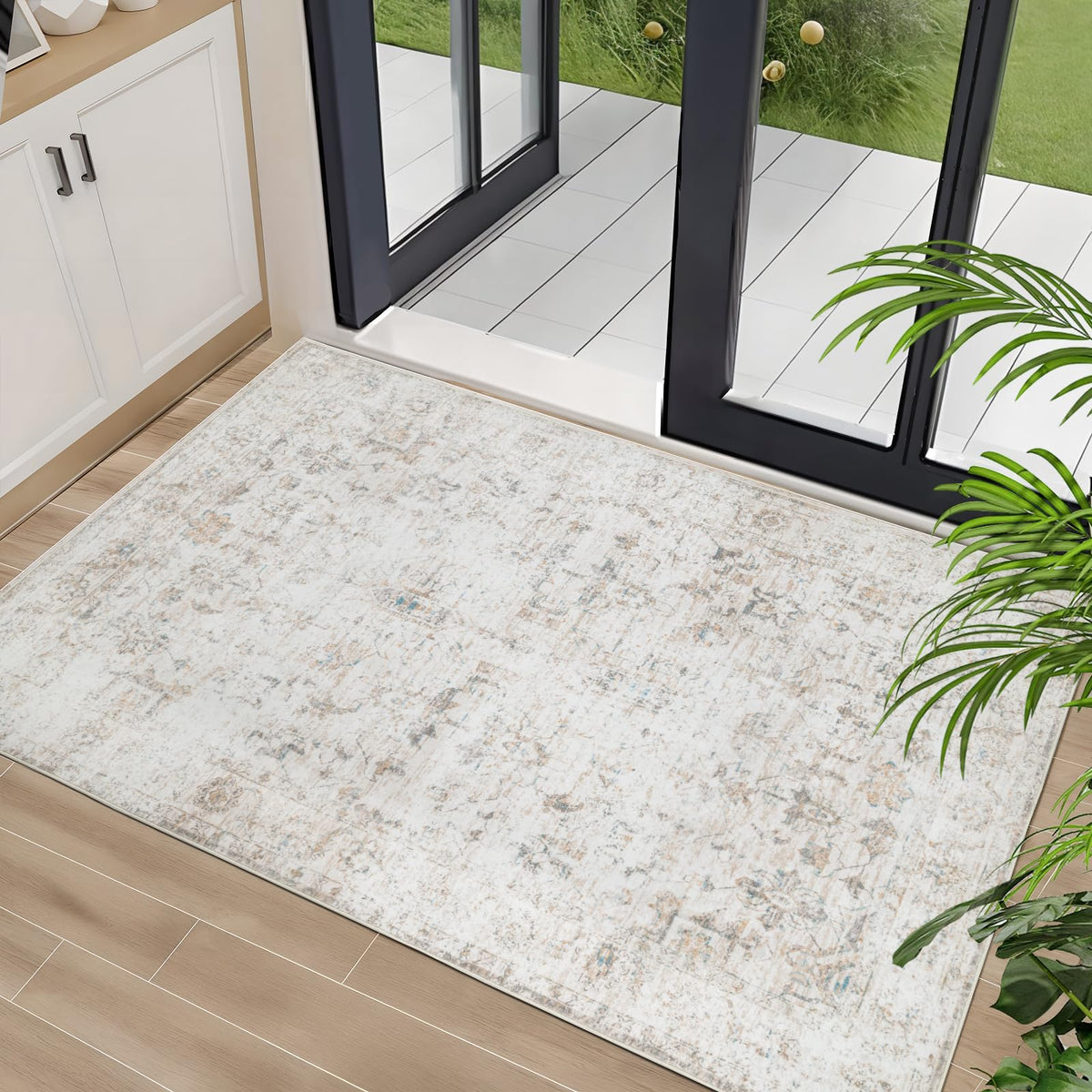 Washable 8×10 Area Rug for Living Room Grey