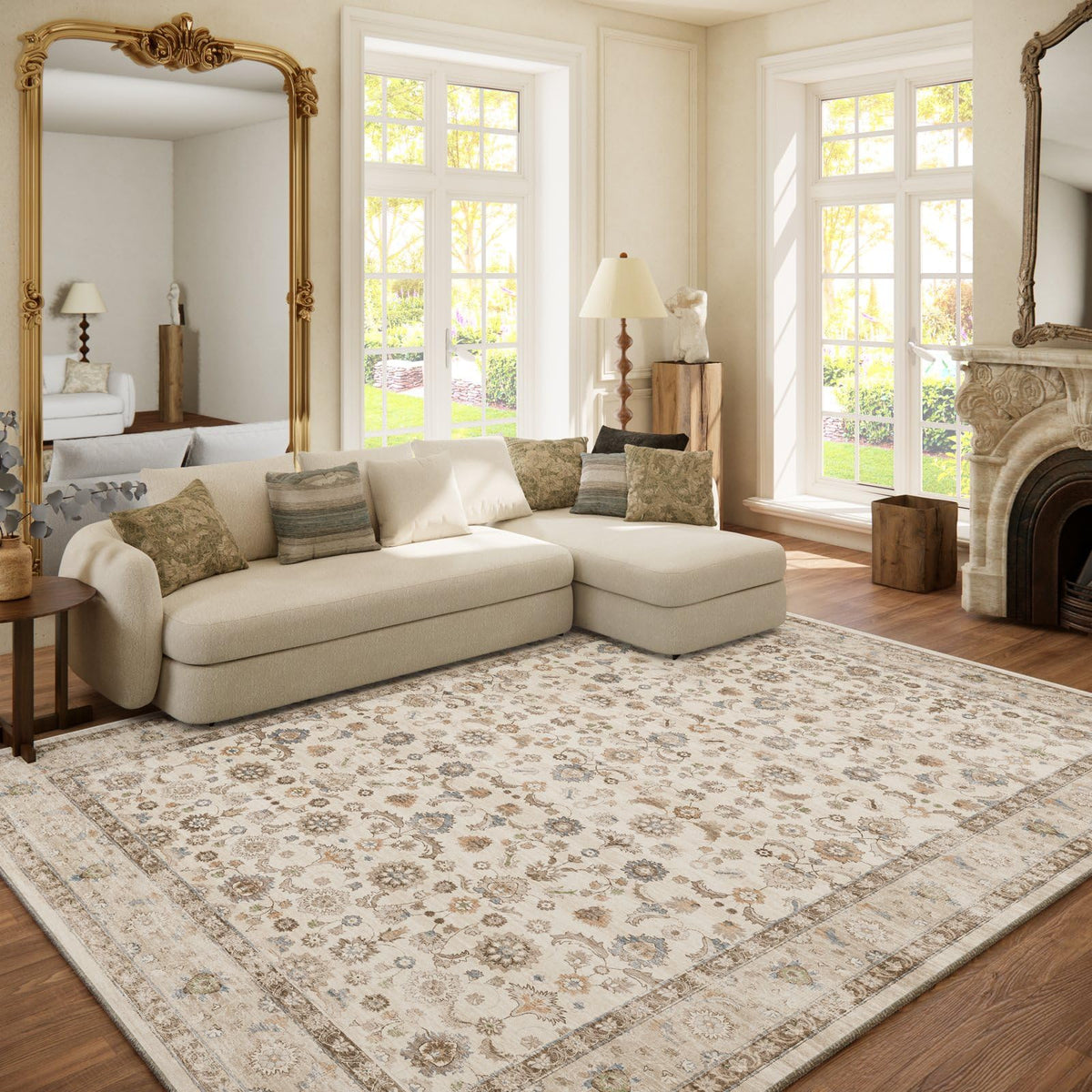 Area Rugs 9x12 Living Room: Washable Bedroom Rug Non Slip Large Boho Carpet