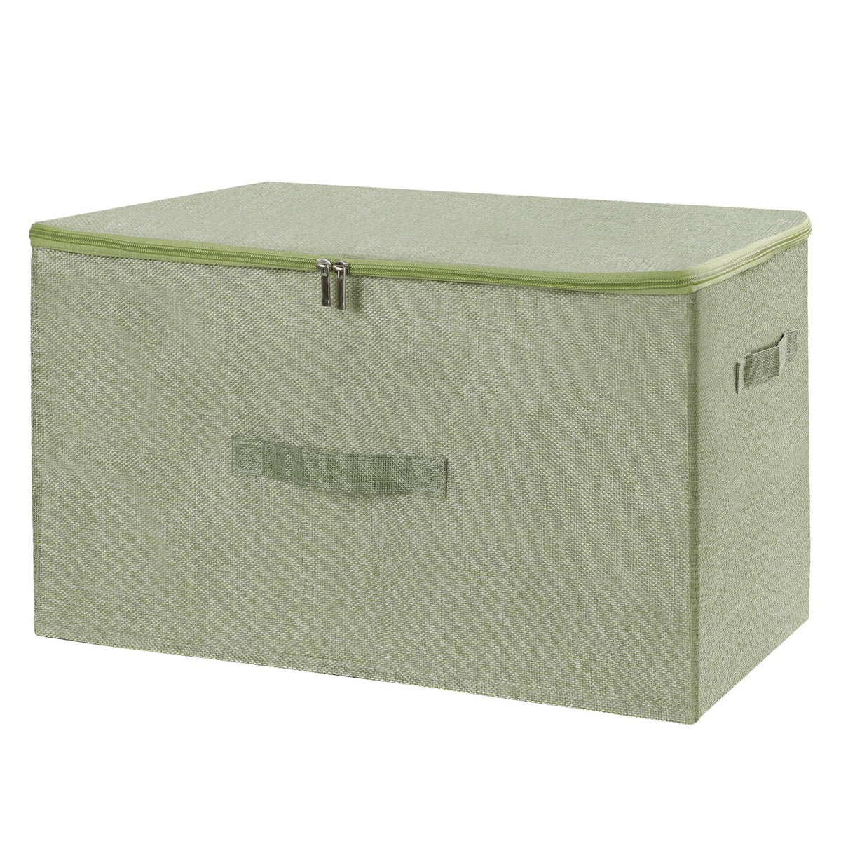ANMINY Fabric Storage Bins with Zipper Lids, 15"x10"x6", Gray, 1 PCS