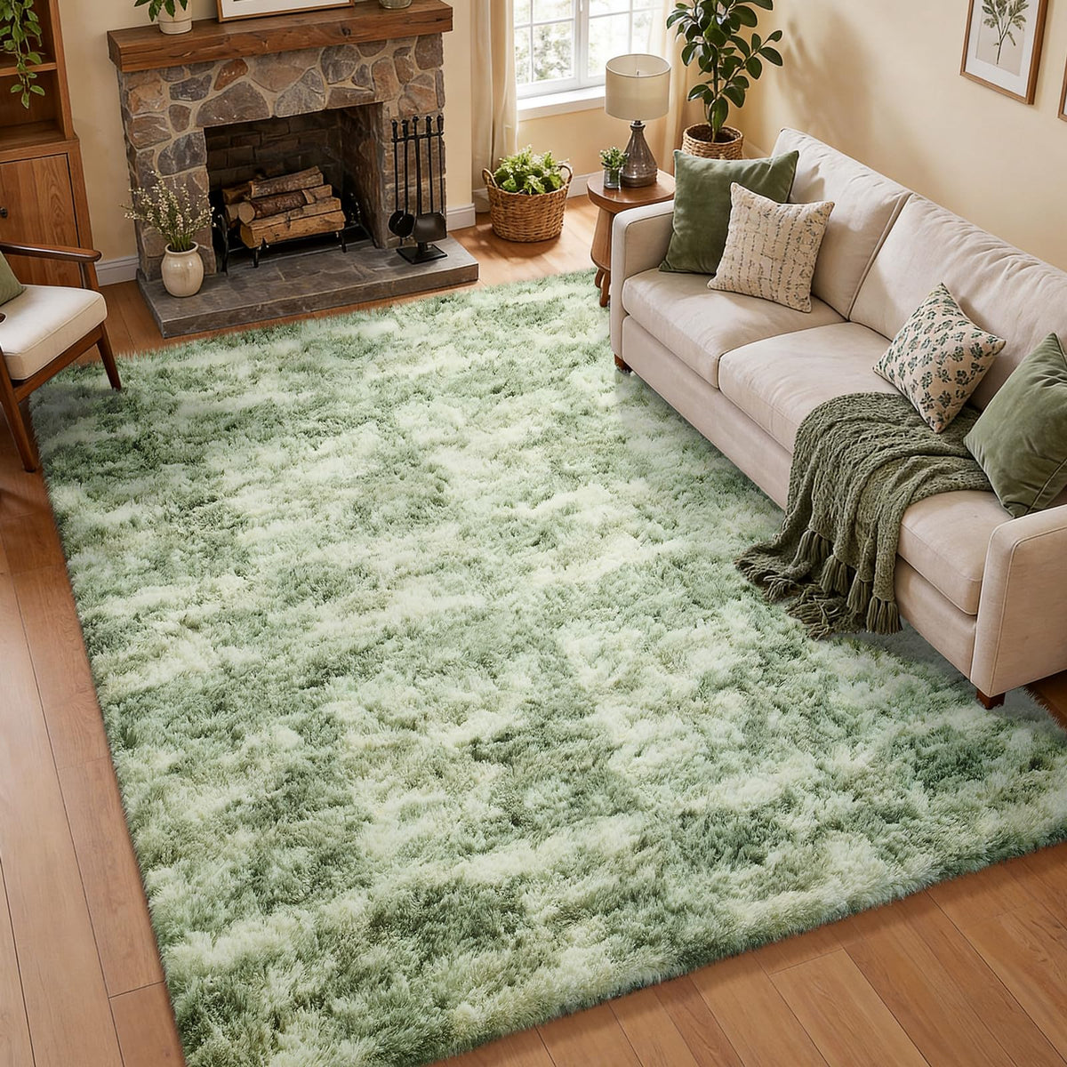 Ophanie Area Rugs 9x12 Living Room, Large Grey Bedroom Carpet, Big Shag Indoor Thick Soft Nursery Rug, Gray Fluffy Carpets for Boy and Girls Room Dorm Home Decor Aesthetic