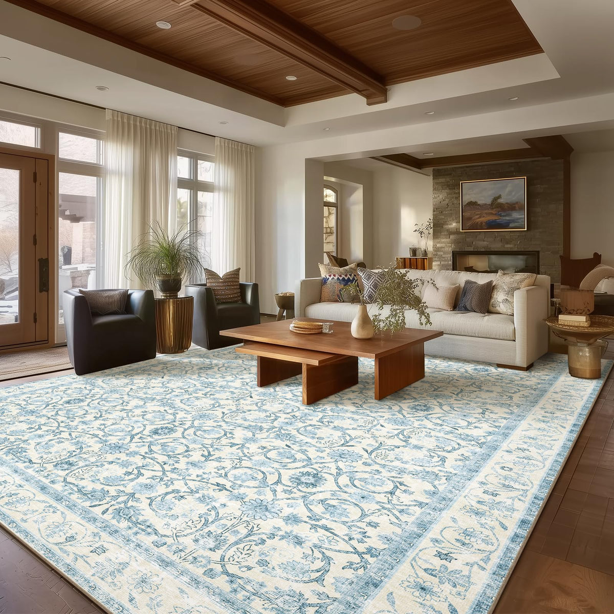 Machine Washable Rugs for Living Room: 8x10 Area Rugs for Bedroom