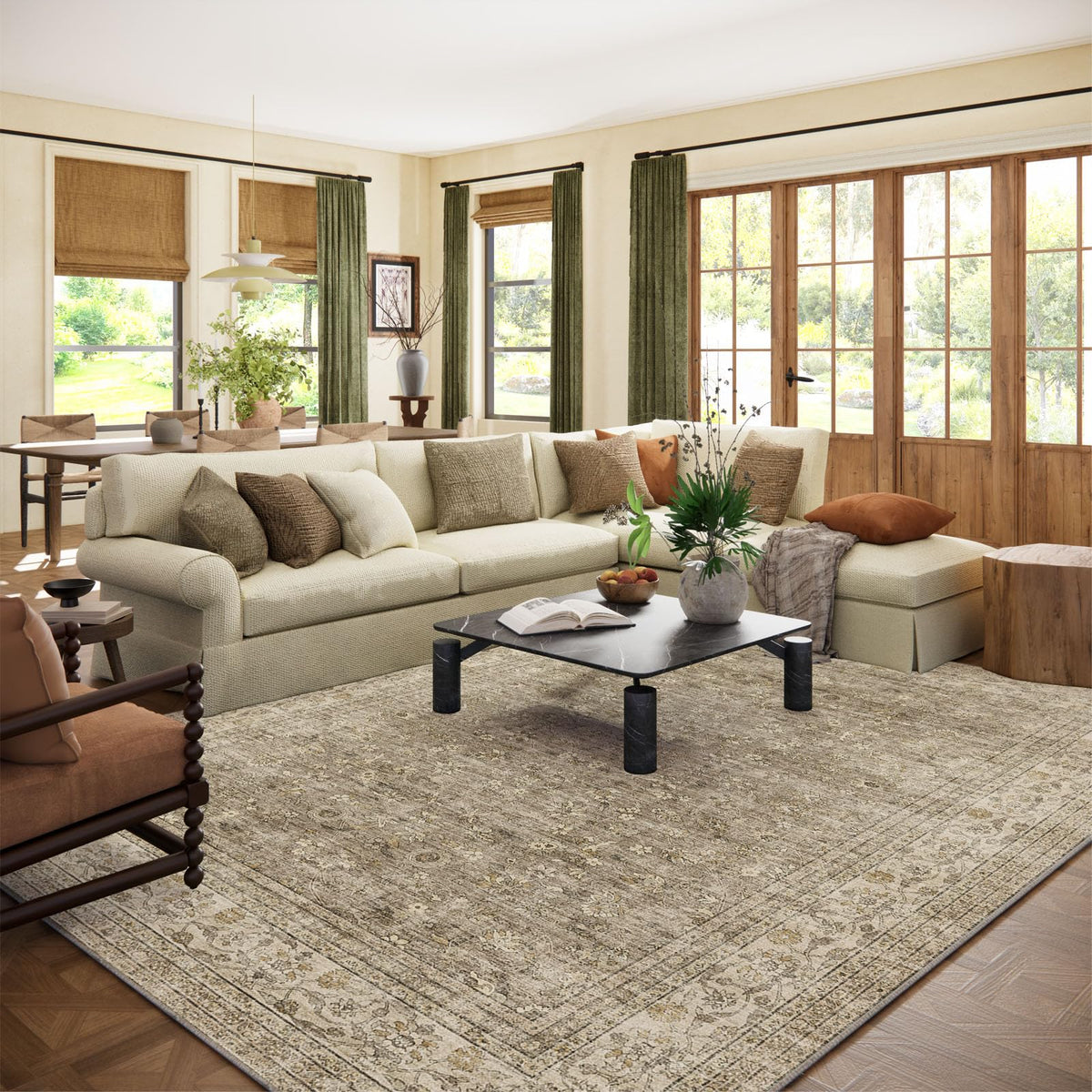 Area Rugs 9x12 Living Room: Washable Bedroom Rug Non Slip Large Boho Carpet