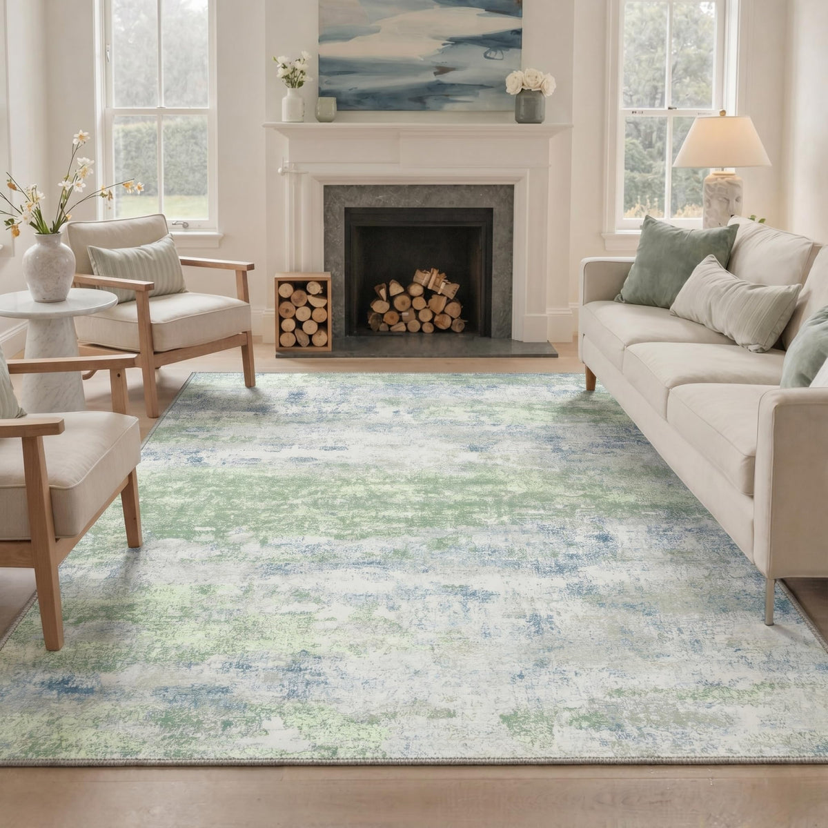 BEIMO 5X7 Area Rug for Living Room, Modern Abstract Washable Soft Non Slip