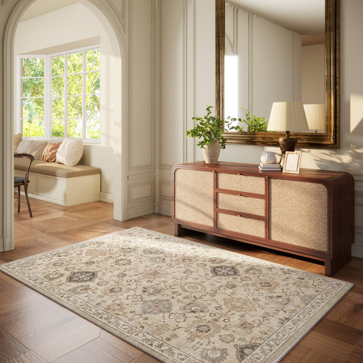 Area Rugs 9x12 Living Room: Washable Bedroom Rug Non Slip Large Boho Carpet