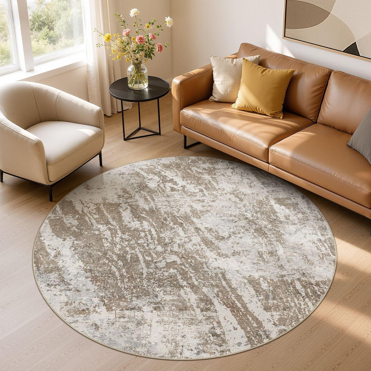 DMOYEST Area Rug Living Room Rugs 9x12 Washable Abstract Grey Carpet