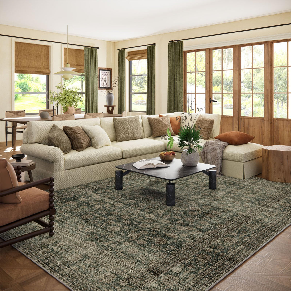 Area Rugs 9x12 Living Room: Washable Bedroom Rug Non Slip Large Boho Carpet
