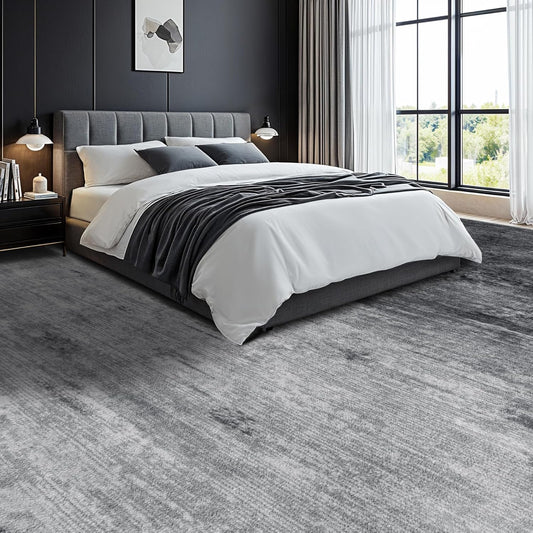 8x10 Washable Area Rug, Gray Solid Area Rugs for Living Room & Bedroom