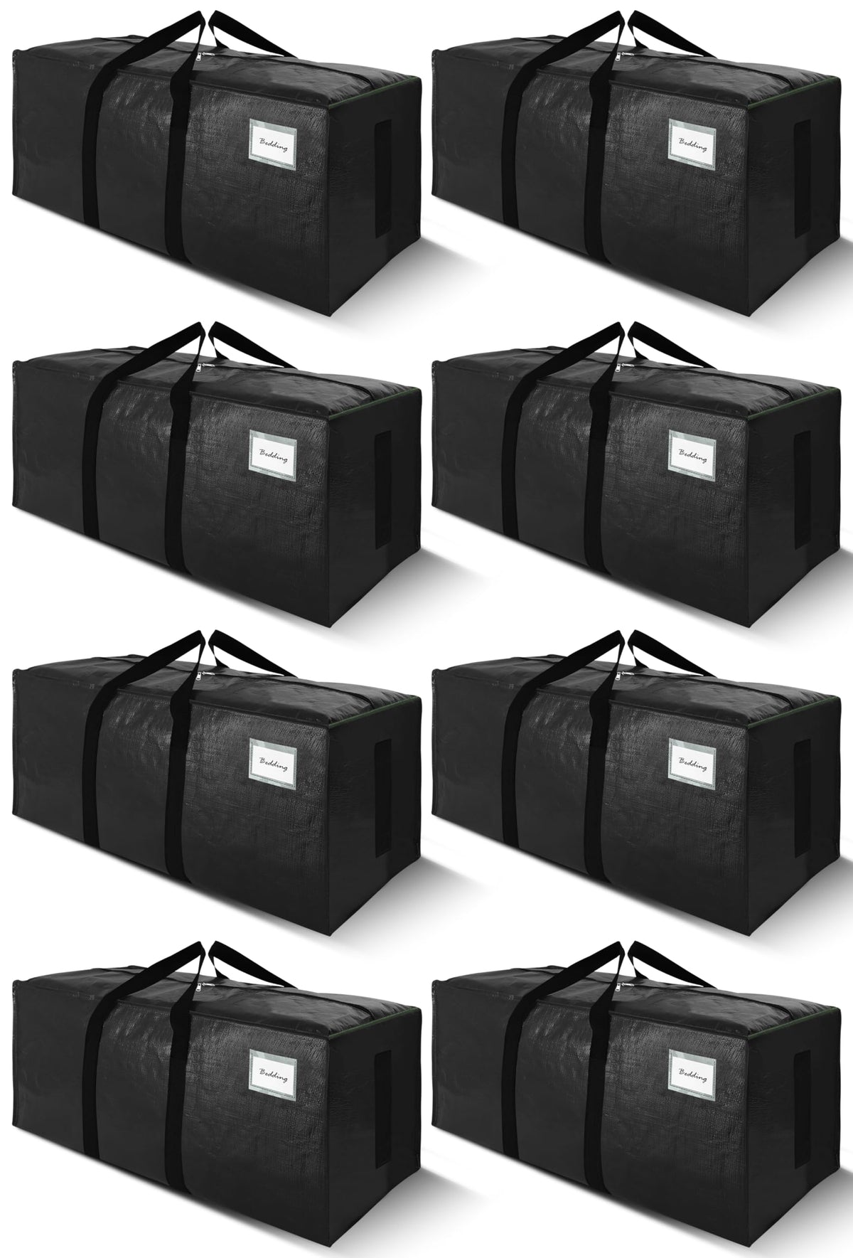 SWEET DOLPHIN 8 Pack 200LB Heavy-Duty Moving Bags with Wrap-Around Handles, Extra Large Storage Totes for Space Saving, Clothes Storage Bags, College Dorm Essentials, Blue, 24 Gal
