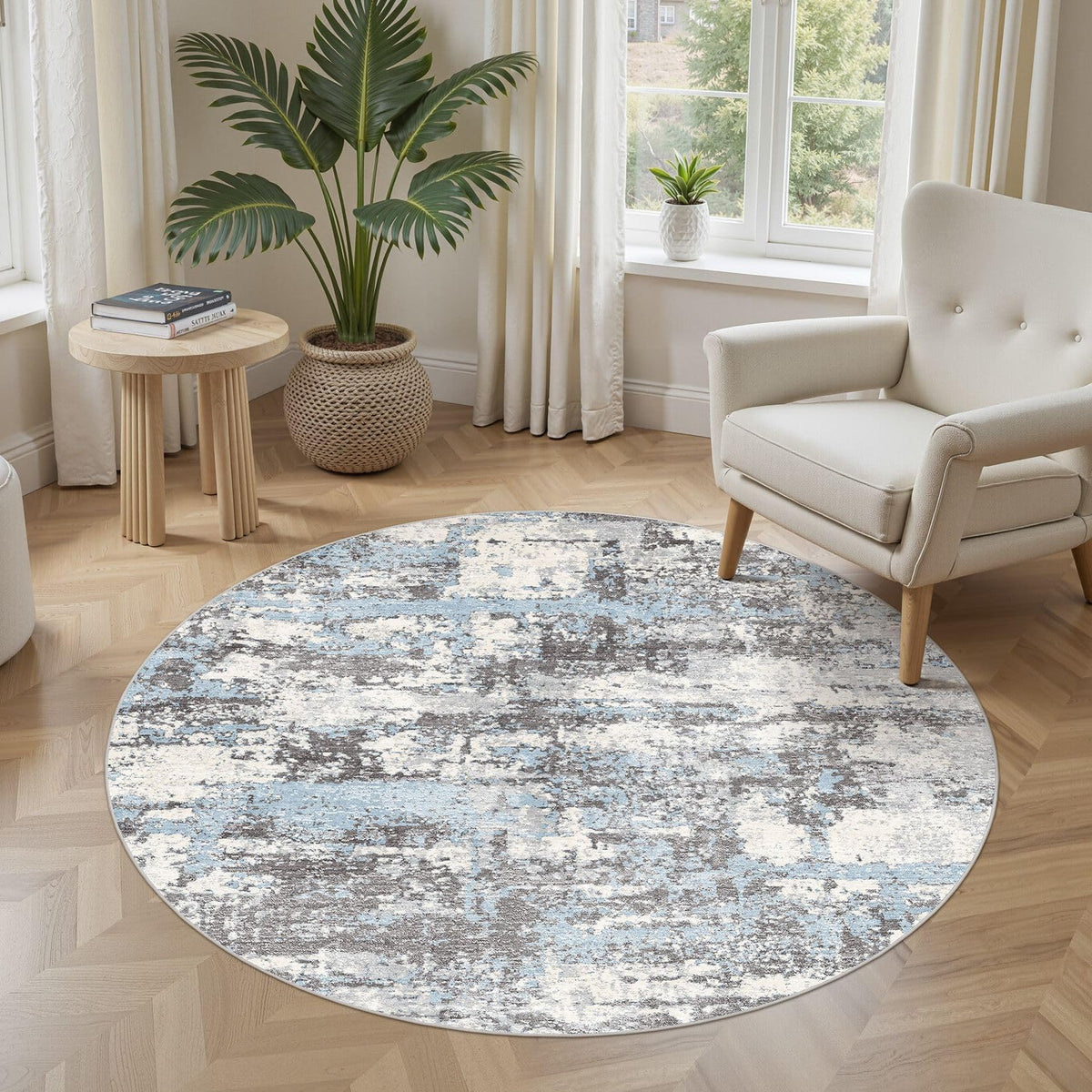 8x10 Area Rugs Living Room Abstract Washable Rug, Gold Brown