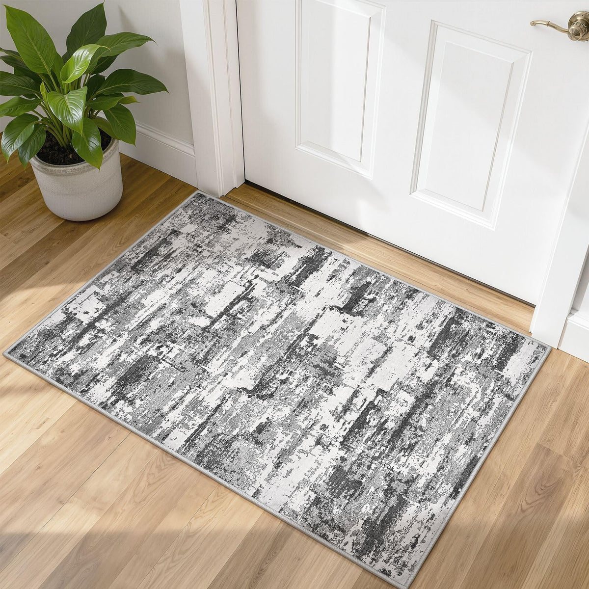 8x10 Area Rugs Living Room Abstract Washable Rug, Gold Brown