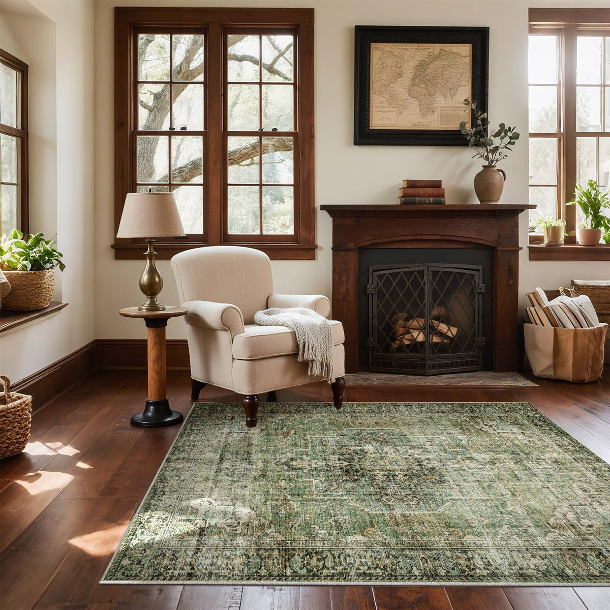 Area Rugs 9x12 Living Room: Washable Bedroom Rug Non Slip Large Boho Carpet