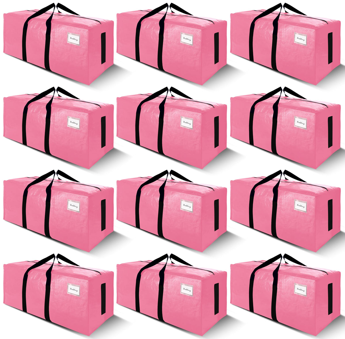 SWEET DOLPHIN 8 Pack 200LB Heavy-Duty Moving Bags with Wrap-Around Handles, Extra Large Storage Totes for Space Saving, Clothes Storage Bags, College Dorm Essentials, Blue, 24 Gal