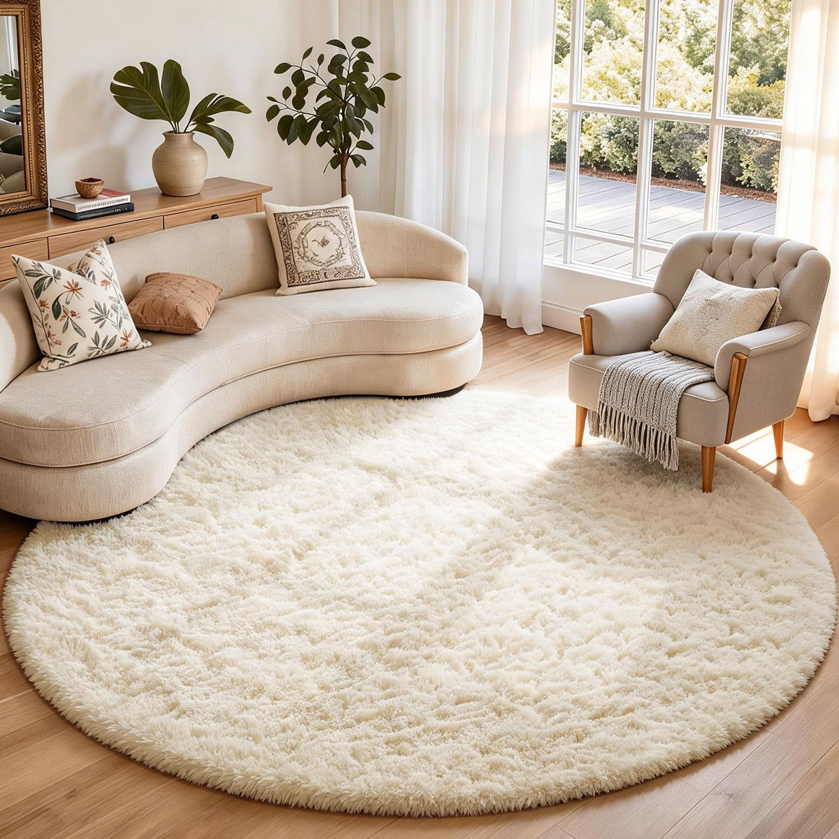 Ophanie Area Rugs 9x12 Living Room, Large Grey Bedroom Carpet, Big Shag Indoor Thick Soft Nursery Rug, Gray Fluffy Carpets for Boy and Girls Room Dorm Home Decor Aesthetic