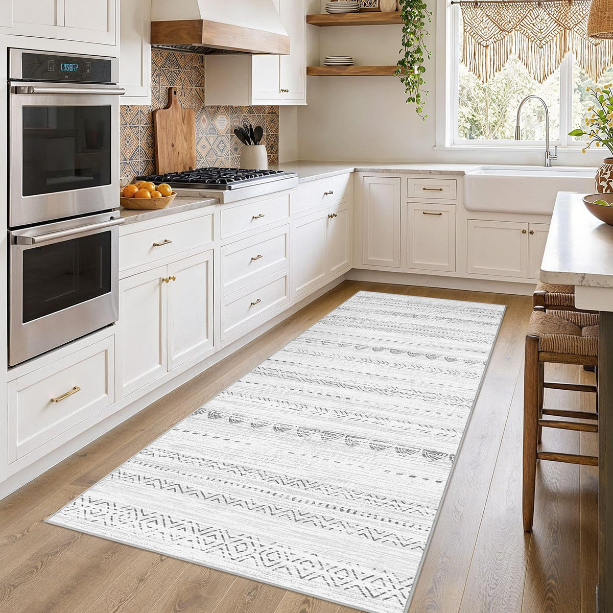 Nakagishi 10X14 Area Rugs for Living Room: Washable Modern Abstract Rug with Non-Slip Silicone Backing Low Pile Soft Carpet for Bedroom & Dining Decor Ideal for Families with Kids and Pets-Brown