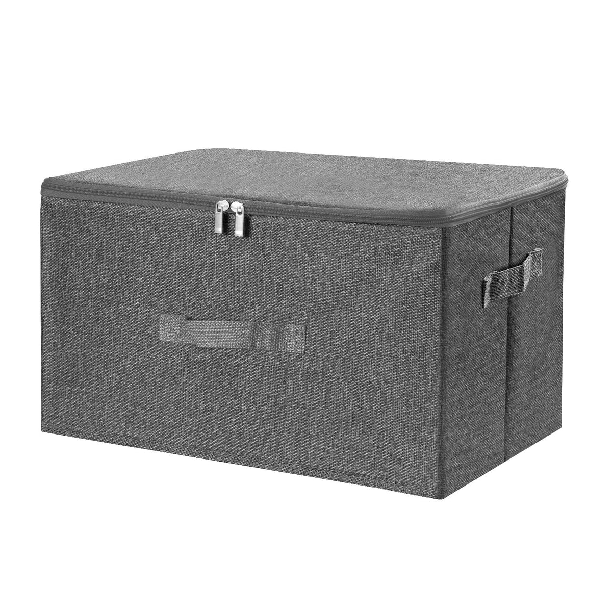 ANMINY Fabric Storage Bins with Zipper Lids, 15"x10"x6", Gray, 1 PCS