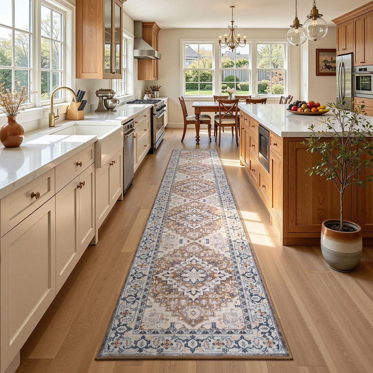 Lofus 8x10 Area Rugs for Living Room Bedroom, Soft Boho Carpet Floral Brown