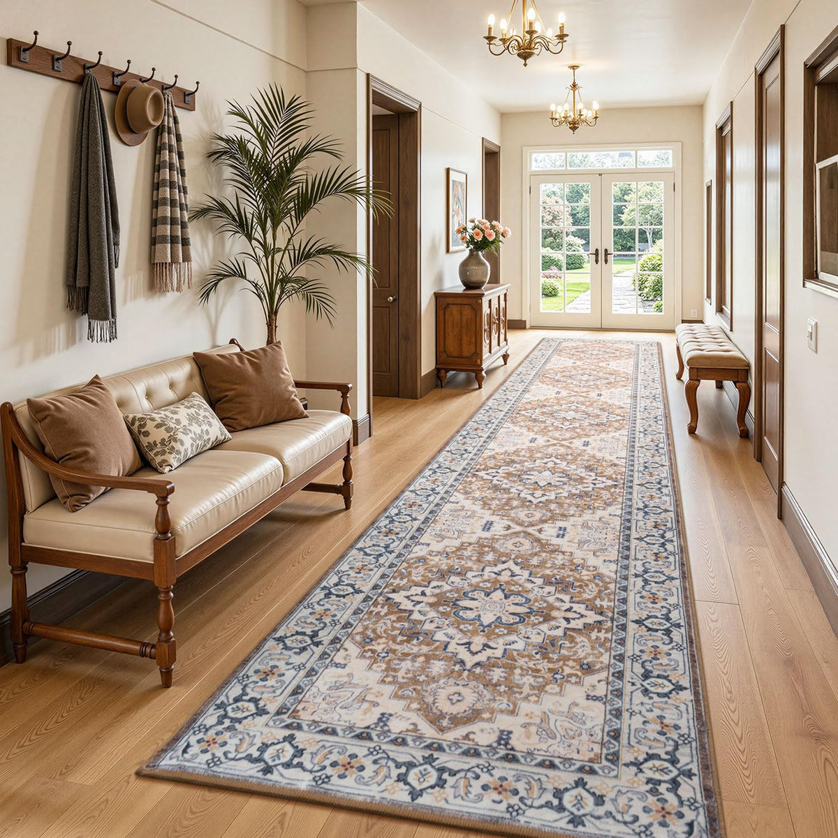 Lofus 8x10 Area Rugs for Living Room Bedroom, Soft Boho Carpet Floral Brown