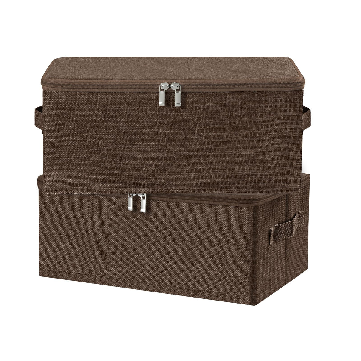 ANMINY Fabric Storage Bins with Zipper Lids, 15"x10"x6", Gray, 1 PCS