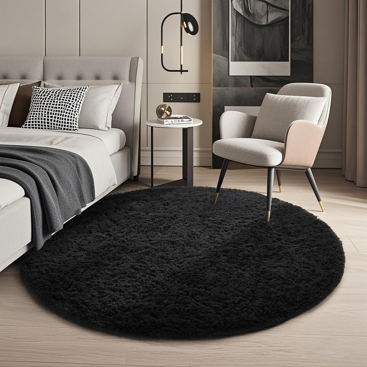 Ophanie Area Rugs for Living Room Bedroom, Washable Non-Slip Fluffy Soft Grey Shag Carpet, Indoor Floor Gray 4x6 Fuzzy Shaggy Living Room Plush Rug for Kids Home Dorm Decor Aesthetic