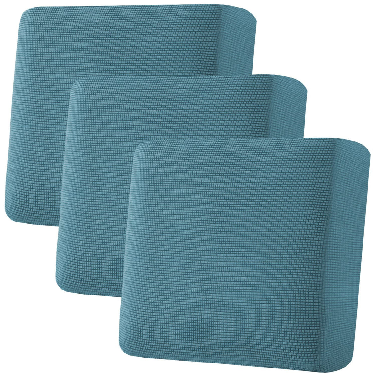 H.VERSAILTEX Super Stretch Individual Seat Cushion Covers Sofa Covers Couch Cushion Cover Slipcover Sets Thick Jacquard Textured Twill Fabric (3 Piece Sofa Cushion Covers, Grey)