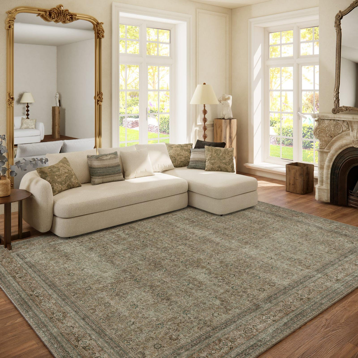 Area Rugs 9x12 Living Room: Washable Bedroom Rug Non Slip Large Boho Carpet