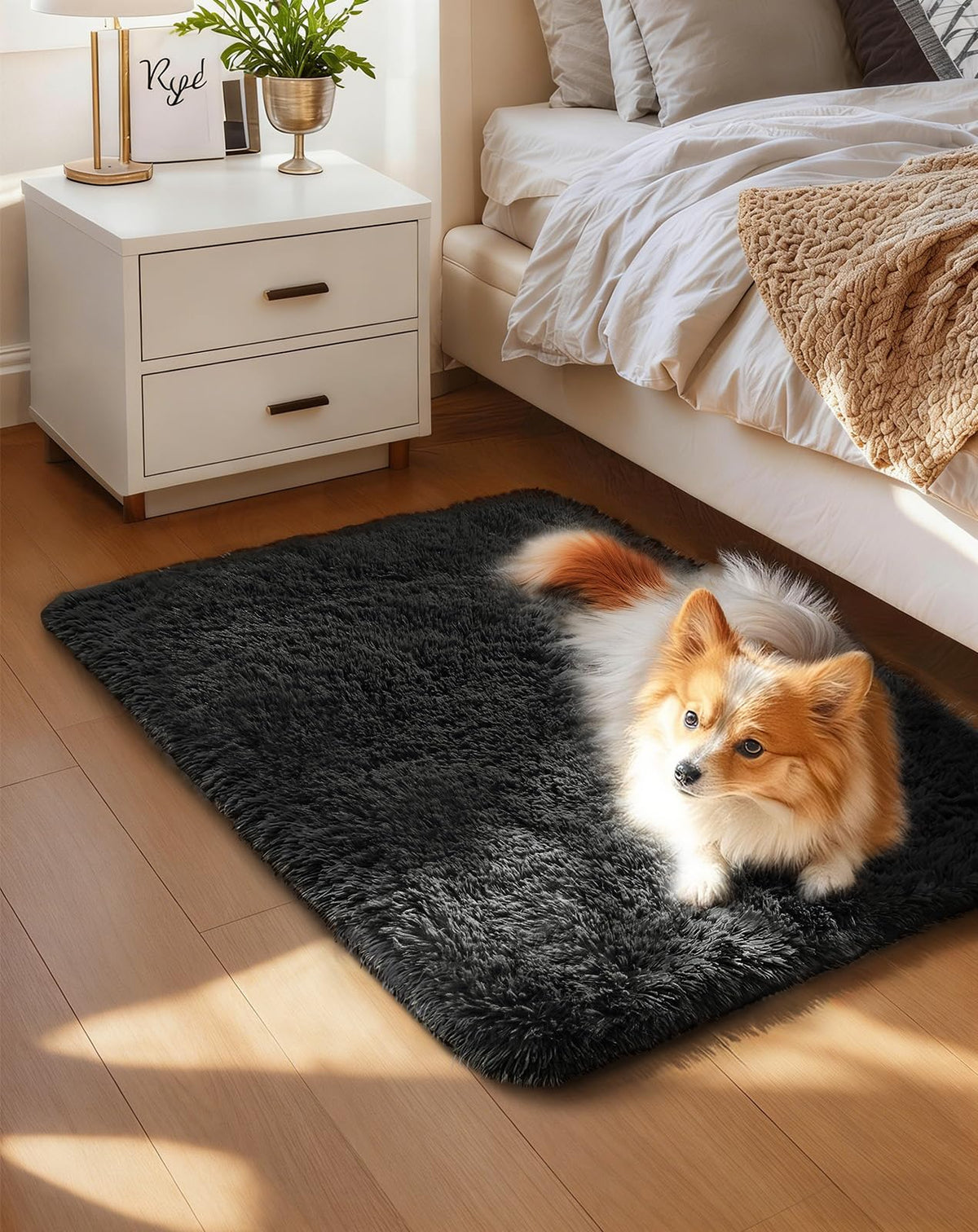 Ophanie Area Rugs 9x12 Living Room, Large Grey Bedroom Carpet, Big Shag Indoor Thick Soft Nursery Rug, Gray Fluffy Carpets for Boy and Girls Room Dorm Home Decor Aesthetic
