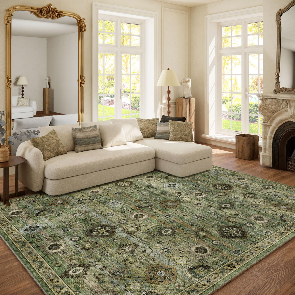 Area Rugs 9x12 Living Room: Washable Bedroom Rug Non Slip Large Boho Carpet