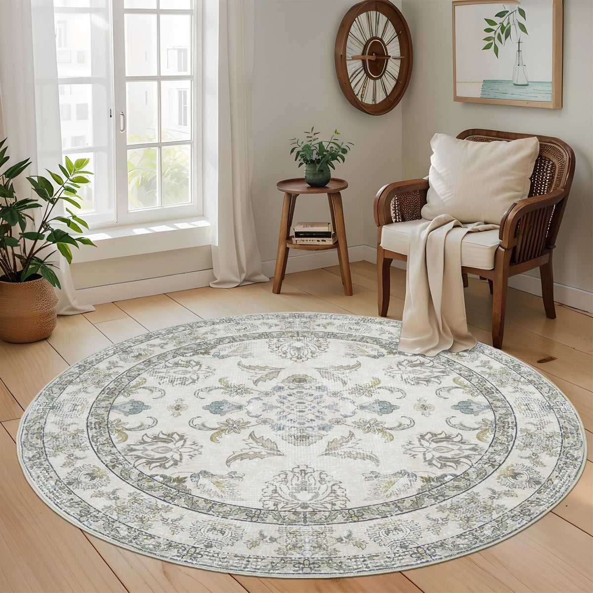 Washable 8×10 Area Rug for Living Room Grey
