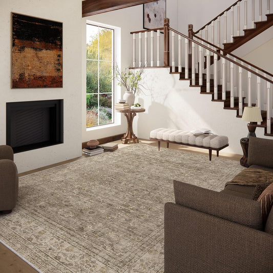 Area Rugs 9x12 Living Room: Washable Bedroom Rug Non Slip Large Boho Carpet