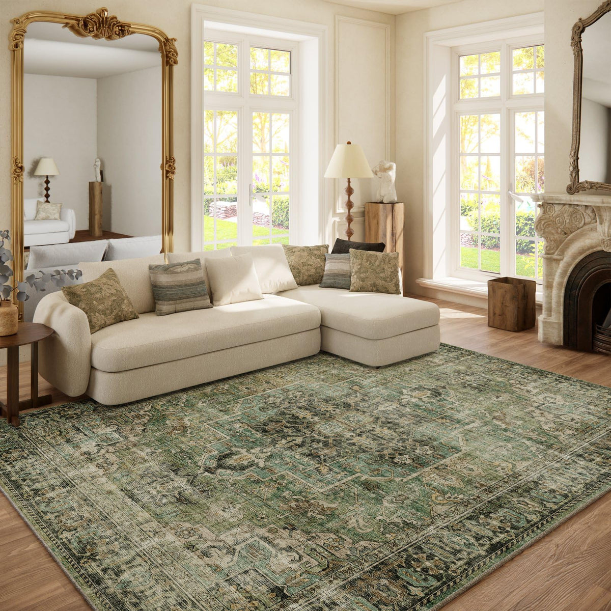 Area Rugs 9x12 Living Room: Washable Bedroom Rug Non Slip Large Boho Carpet