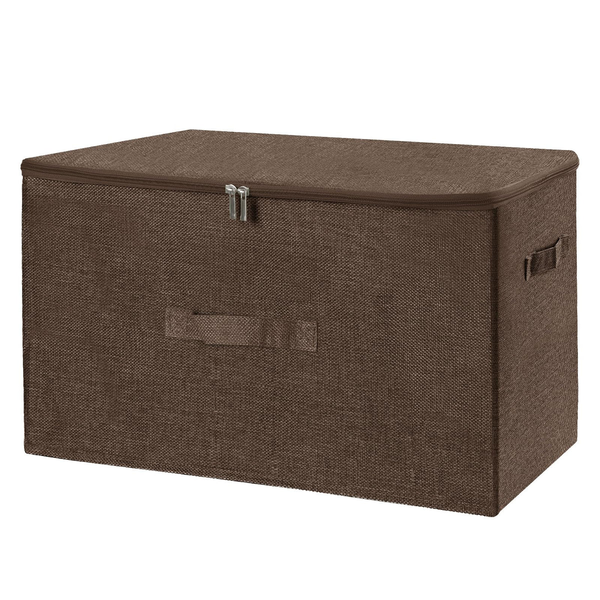 ANMINY Fabric Storage Bins with Zipper Lids, 15"x10"x6", Gray, 1 PCS