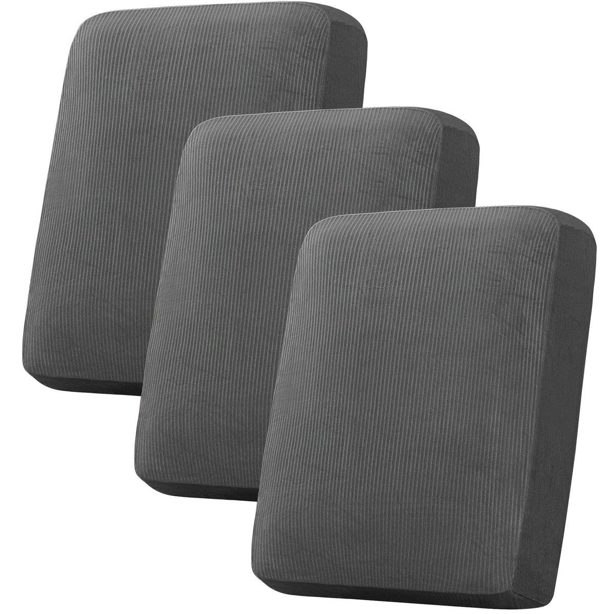 H.VERSAILTEX Velvet Stretch Couch Cushion Cover Plush Cushion Slipcover for Chair Loveseat Sofa Cushion Furniture Protector Seat Cushion Sofa Cover (3 Piece Sofa Cushion Covers, Ivory)