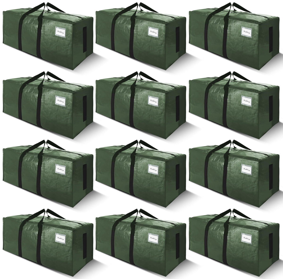 SWEET DOLPHIN 8 Pack 200LB Heavy-Duty Moving Bags with Wrap-Around Handles, Extra Large Storage Totes for Space Saving, Clothes Storage Bags, College Dorm Essentials, Blue, 24 Gal