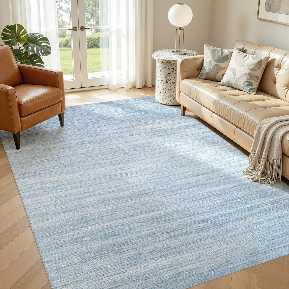 8x10 Area Rugs Living Room Abstract Washable Rug, Gold Brown
