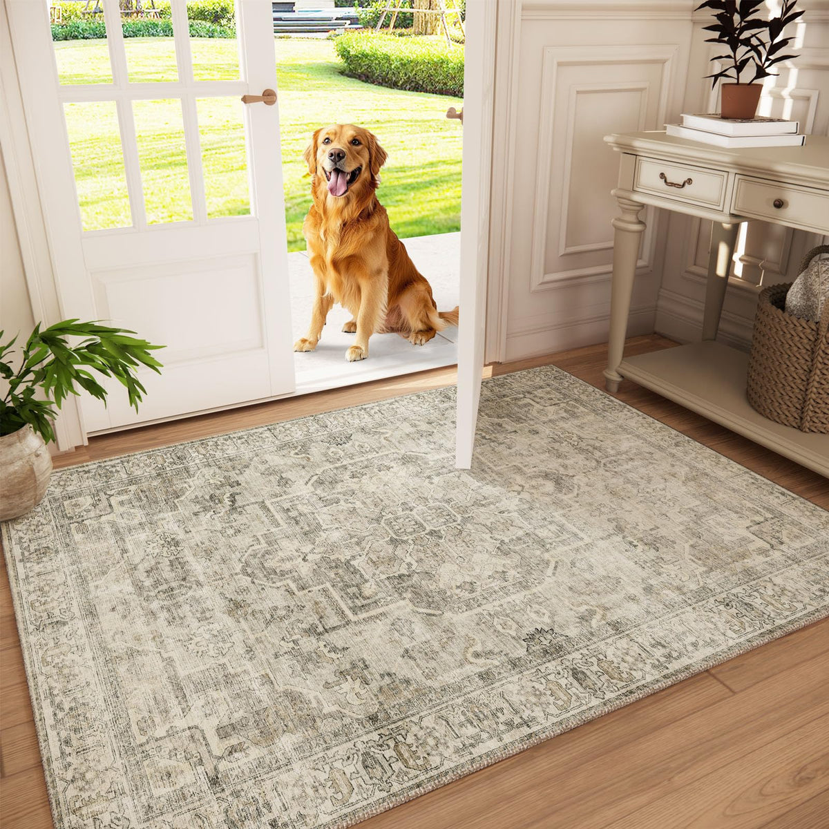 Area Rugs 9x12 Living Room: Washable Bedroom Rug Non Slip Large Boho Carpet