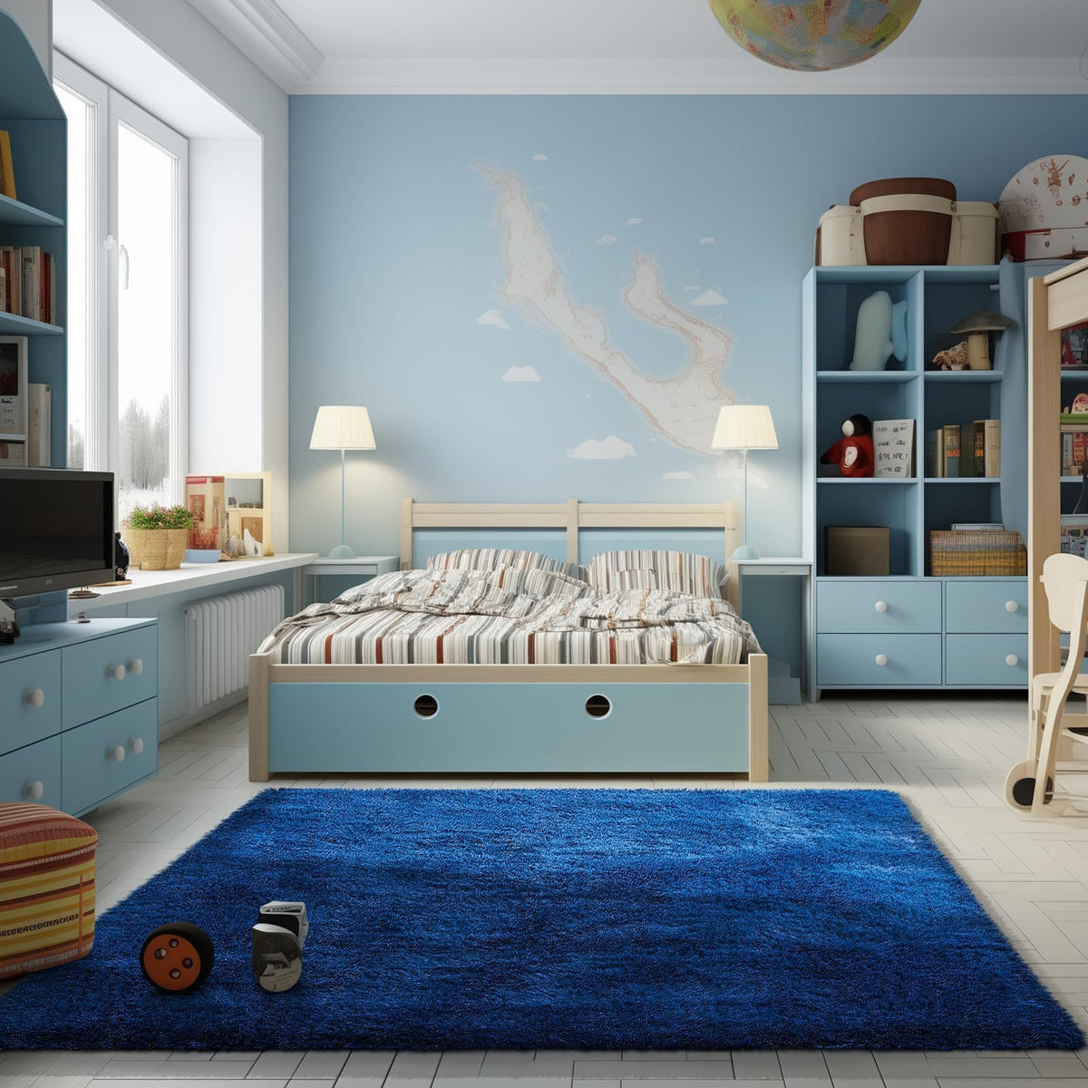 Ophanie Area Rugs 9x12 Living Room, Large Grey Bedroom Carpet, Big Shag Indoor Thick Soft Nursery Rug, Gray Fluffy Carpets for Boy and Girls Room Dorm Home Decor Aesthetic