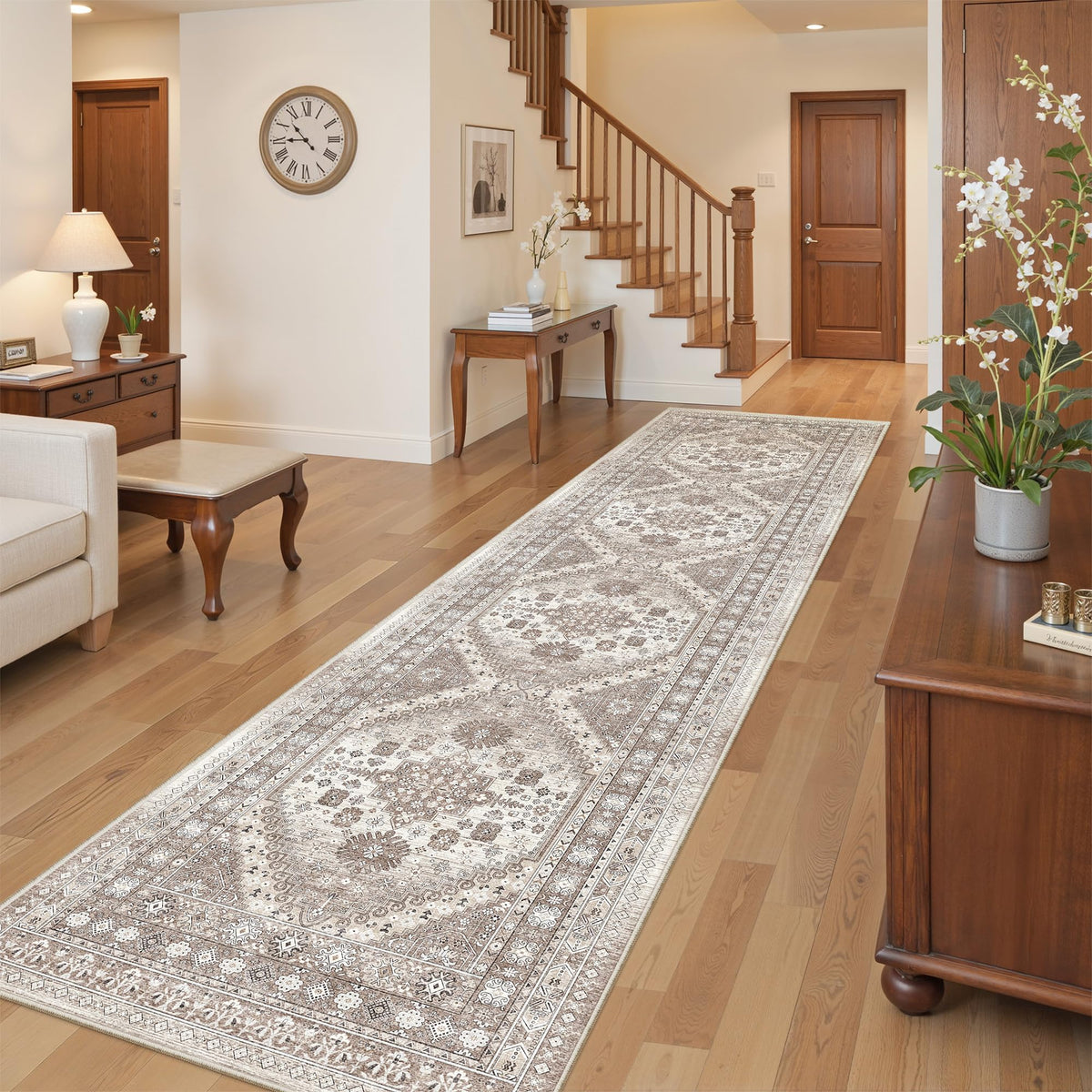 befbee 8x10 Area Rugs for Living Room, Washable Vintage Non Slip Rug