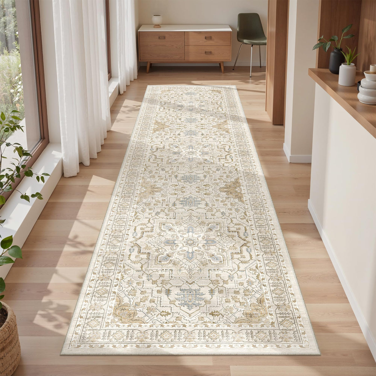 befbee 8x10 Area Rugs for Living Room, Washable Vintage Non Slip Rug