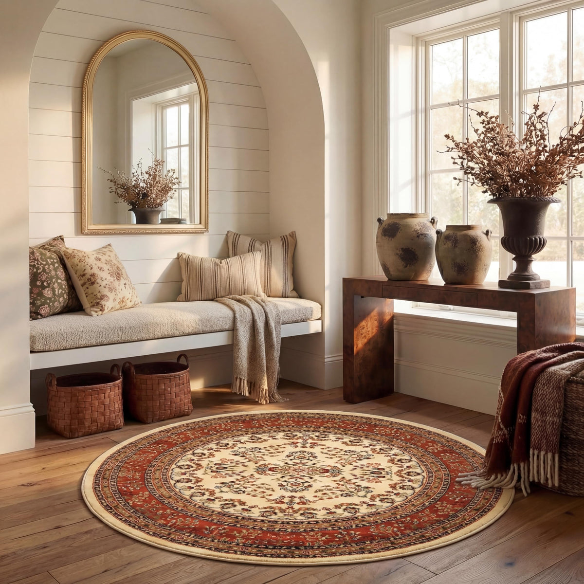 SAFAVIEH Lyndhurst Area Rug 9'x12', Traditional Red & Black LNH331B