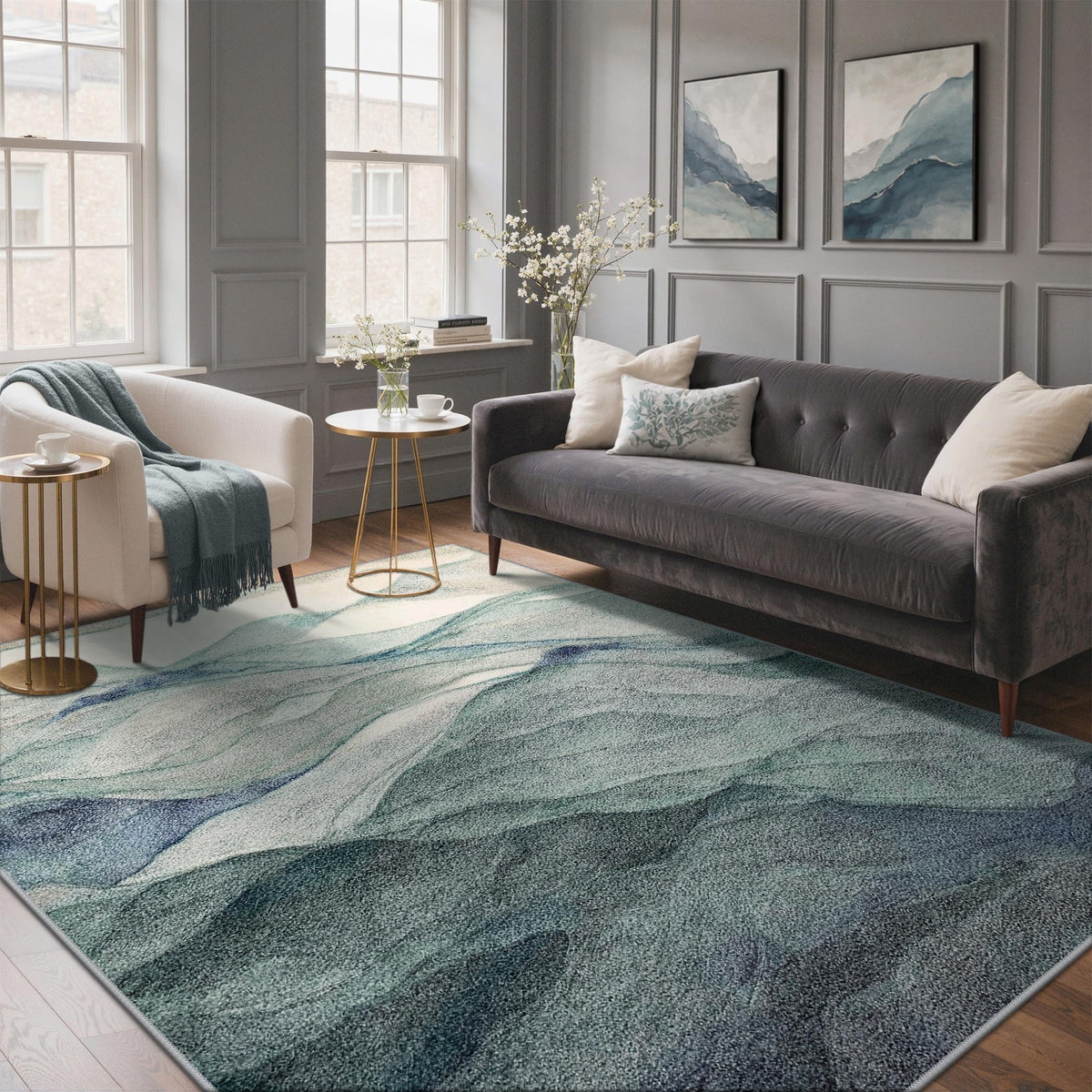 BEIMO 5X7 Area Rug for Living Room, Modern Abstract Washable Soft Non Slip